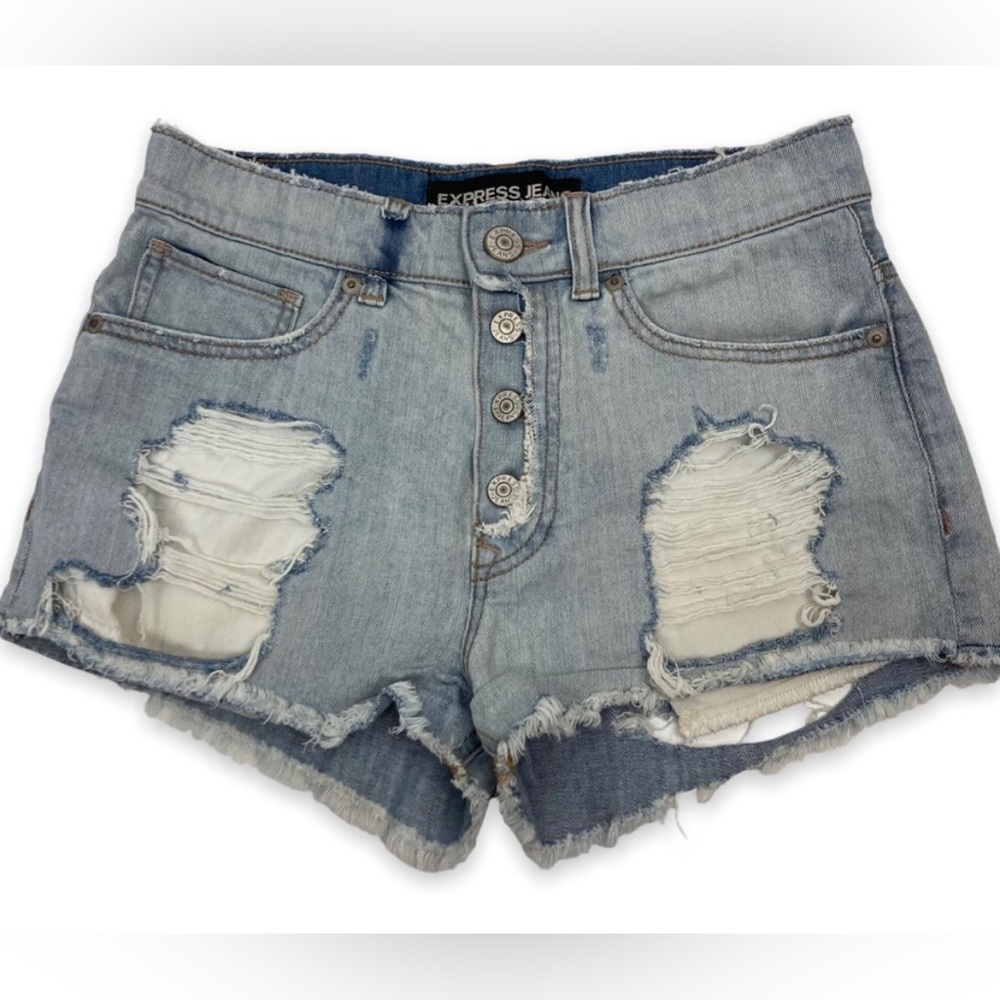 Express Distressed Jean Shorts